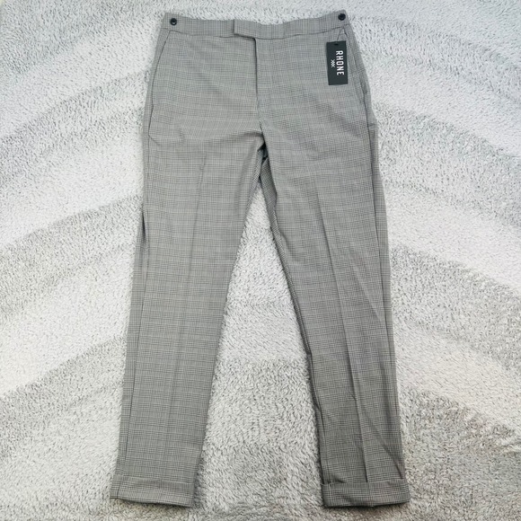 RHONE Other - Rhone Commuter Pro Trouser Men's 33x32 Griffin Grey Plaid Flex-Knit Slim NWT